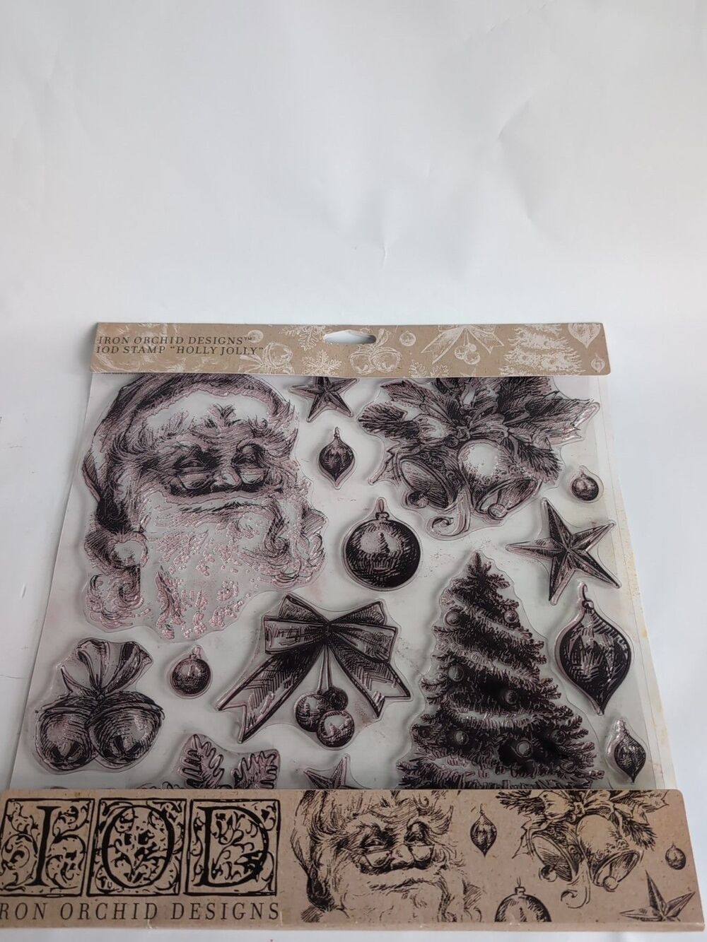 IOD Holly Jolly Stamp Iron Orchid Designs Retired Rare Preowned